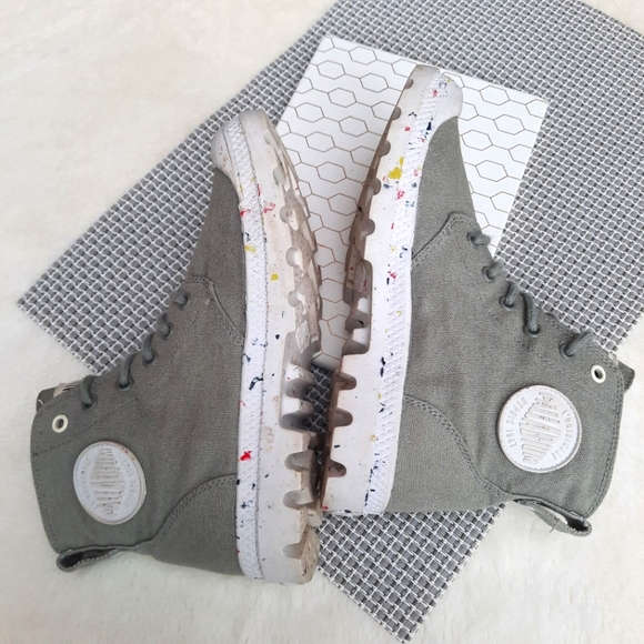 Palladium x Free People Earth Collection Hi Ankle Combat Boots Confetti Sole 7.5 - Picture 9 of 13